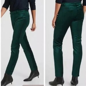 Banana Republic Modern Sloan Dark Teal Velvet Pants Mid Rise Slim Ankle 10L